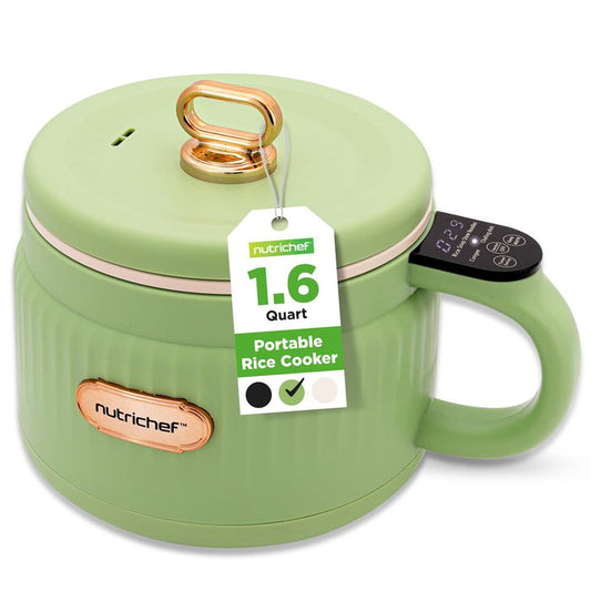 Portable Rice Cooker, Rapid Cooking, Non-Stick Ceramic, Green