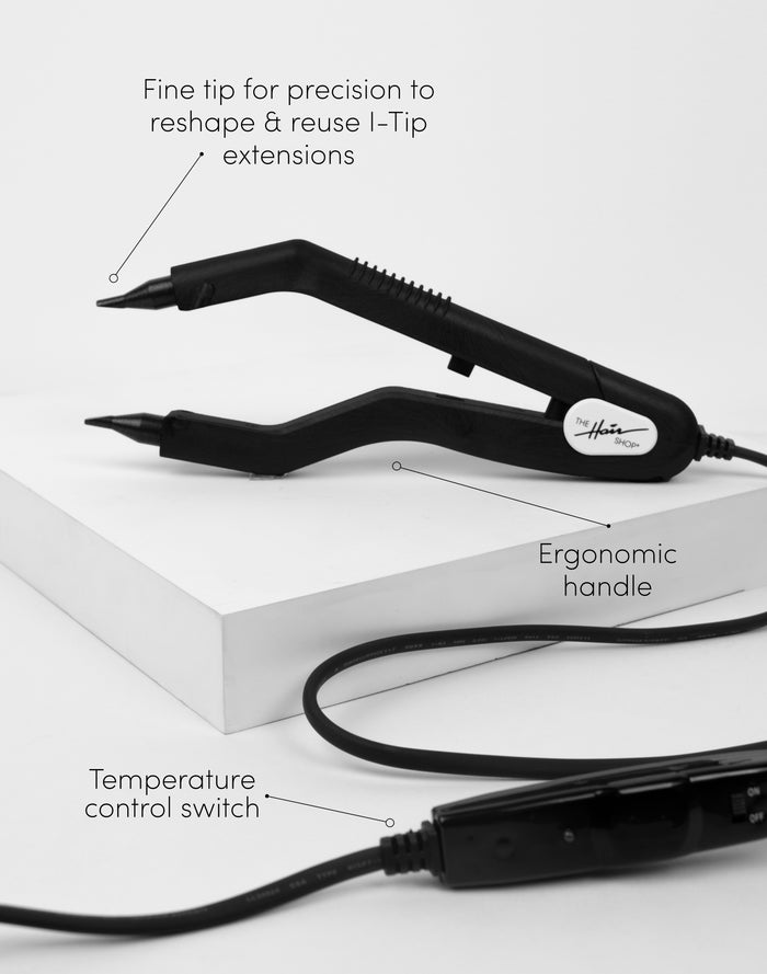 Pro Fusion Tool fine tip for precision to reshape & rese i-tip extensions, ergonomic handle, temperature control switch