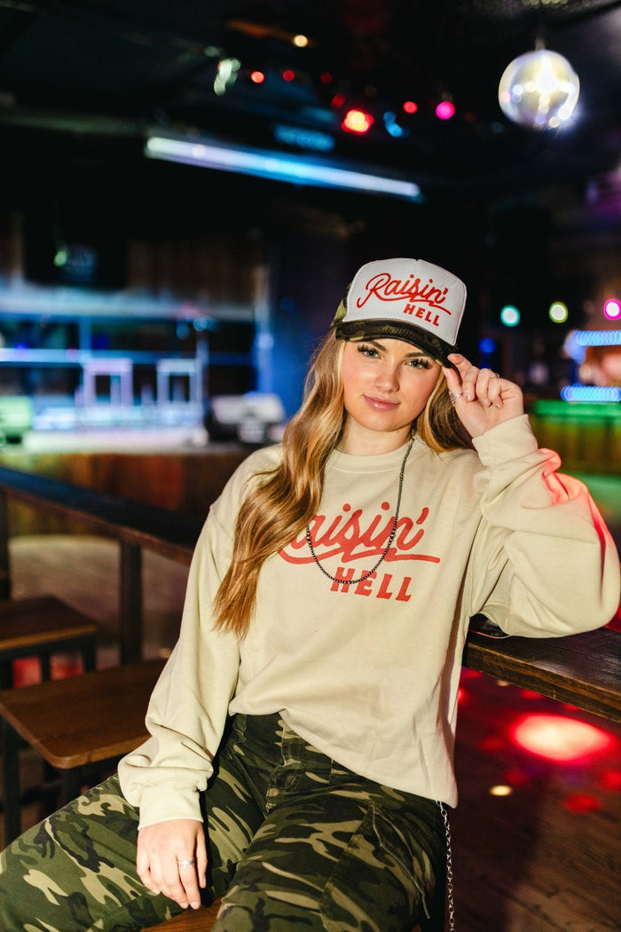 Raisin' Hell Graphic SweatshirtCementS
