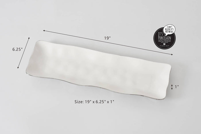 White rectangular object with dimensions labeled on a gray background