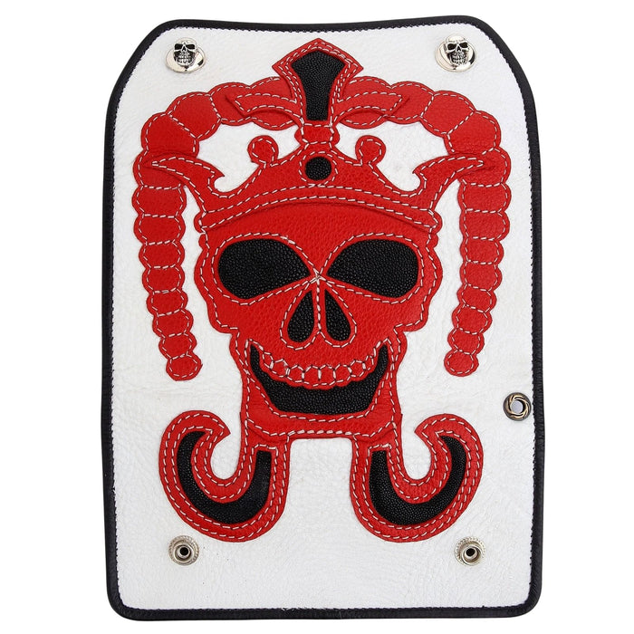 fully opened Red Devil Stingray Skin Leather Biker Wallet