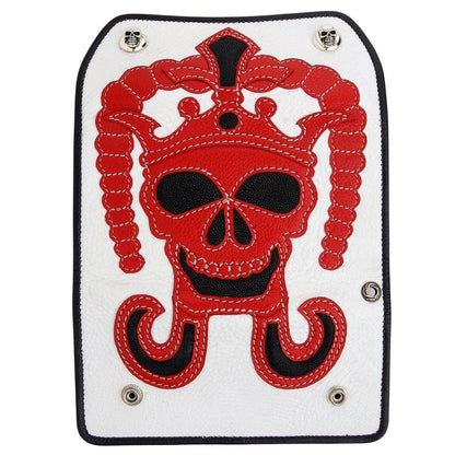 fully opened Red Devil Stingray Skin Leather Biker Wallet