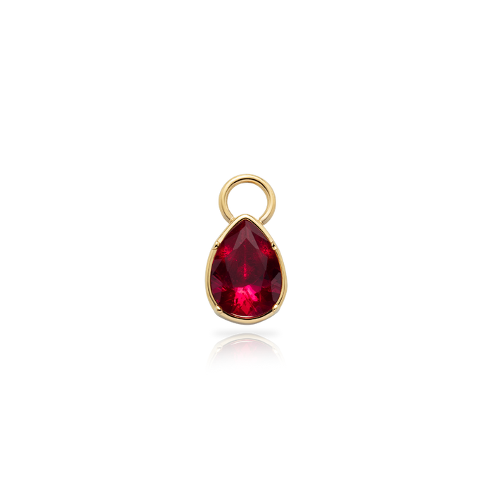 Red Stone Charm Gold