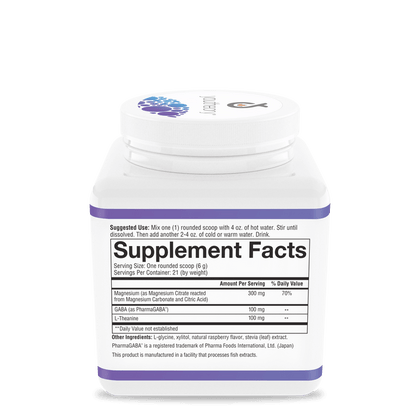 RMP.00730 Youtheory Relax Magnesium Powder Berry Flavor 4.4 oz Nutrition Facts Panel