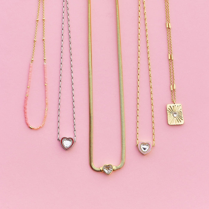 Rhinestone Heart Choker