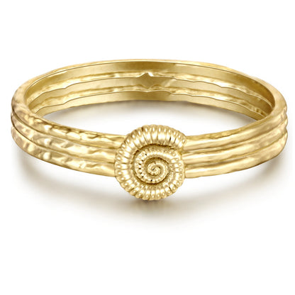 Ring gold Muschel Optik
