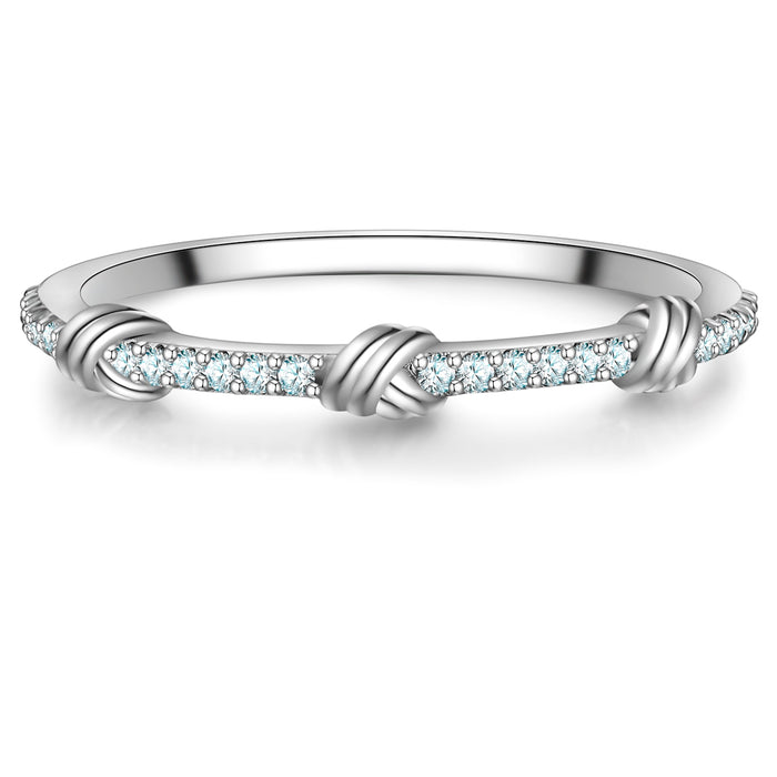 Ring Knoten Zirkonia silber