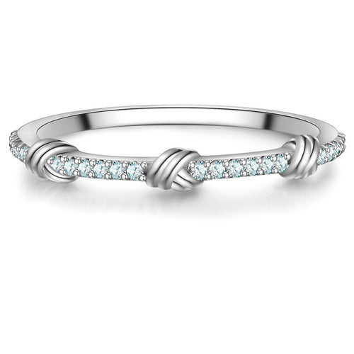 Ring Knoten Zirkonia silber