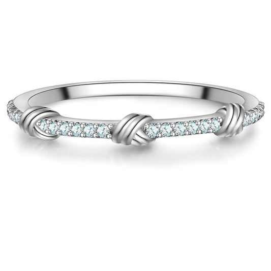Ring Knoten Zirkonia silber
