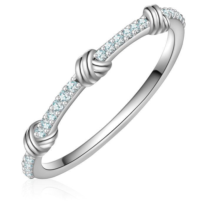 Ring Knoten Zirkonia silber