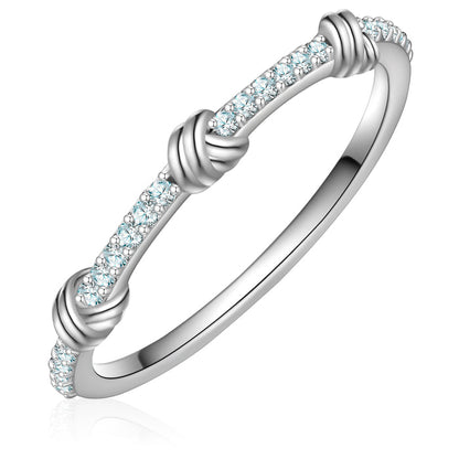 Ring Knoten Zirkonia silber