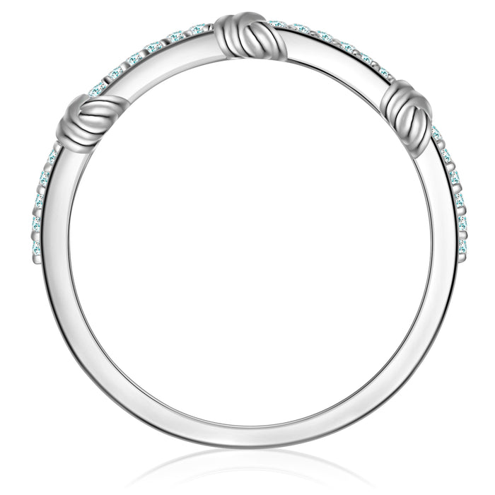 Ring Knoten Zirkonia silber