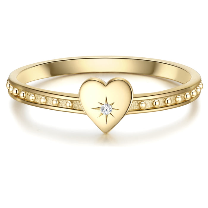 Ring mit Herz und Zirkonia