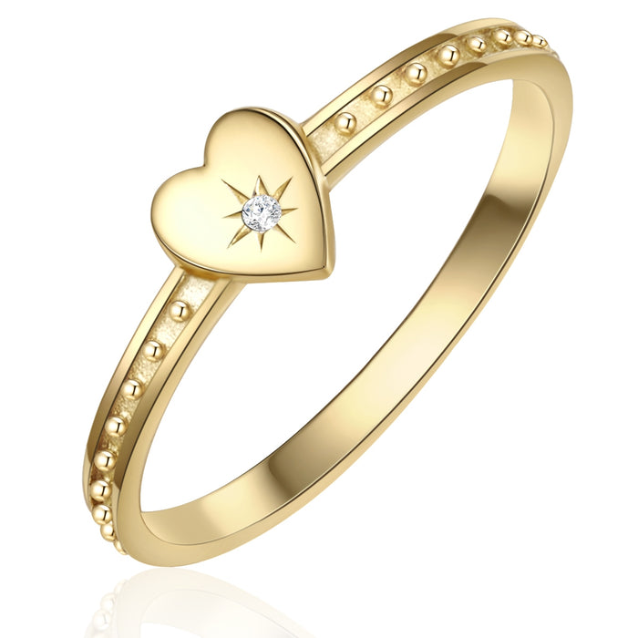 Ring mit Herz und Zirkonia