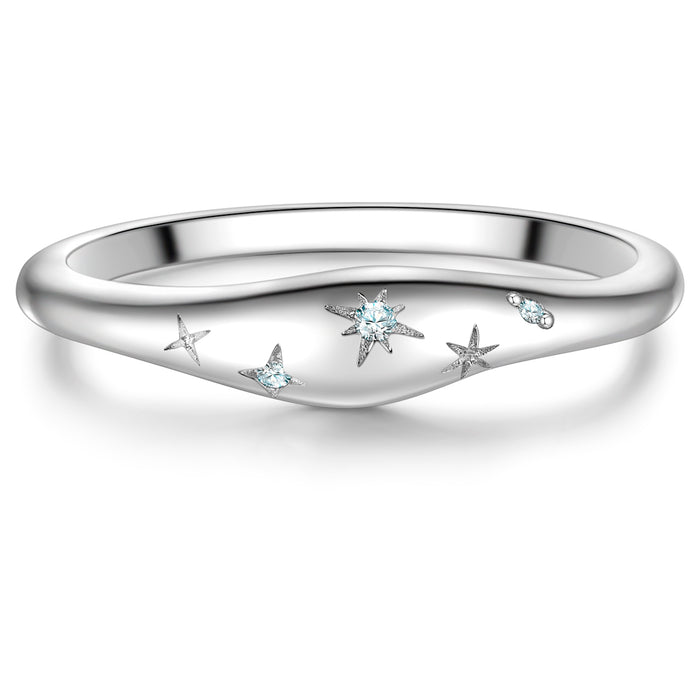 Ring mit Stern-Optik silber