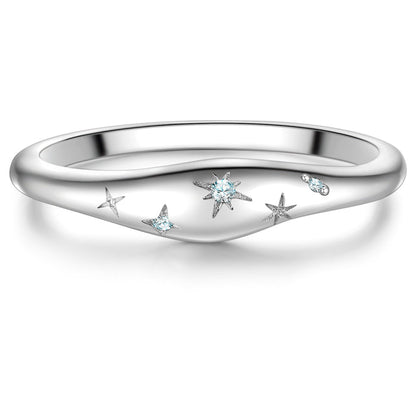 Ring mit Stern-Optik silber