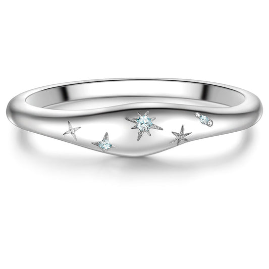 Ring mit Stern-Optik silber