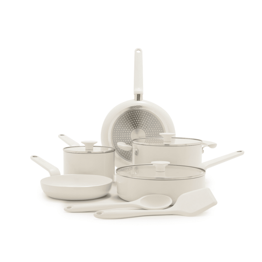 Rio Advanced<br> 10 Pcs Cookware Set, Cream White