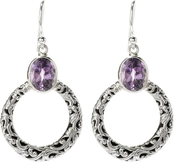 Samuel B. Sacred Circle Amethyst Earrings (101190)
