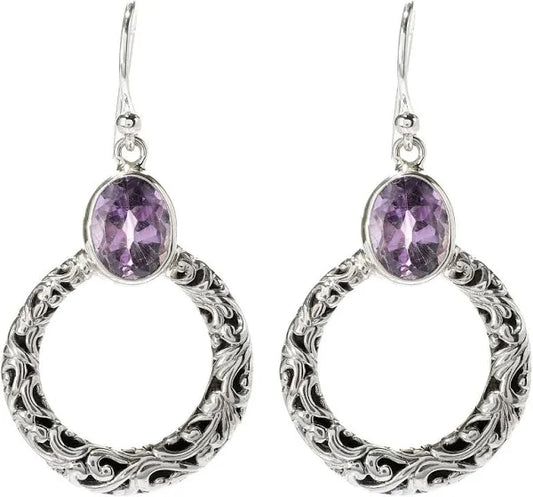 Samuel B. Sacred Circle Amethyst Earrings (101190)