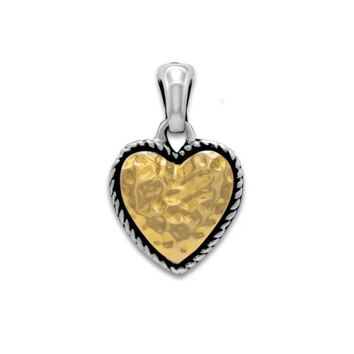 Samuel B. Sterling Silver 18K Gold Hammered Heart Pendant