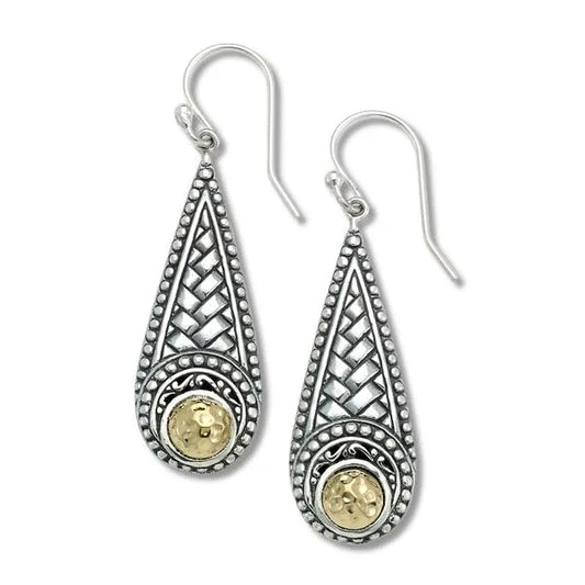 Samuel B. Sterling Silver-18K Yellow Gold Woven Design Earrings.