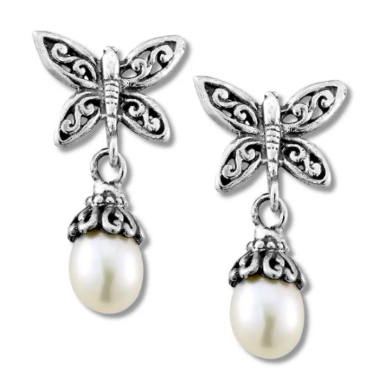 Samuel B. Sterling Silver Baluran Earrings Pearl (101204)