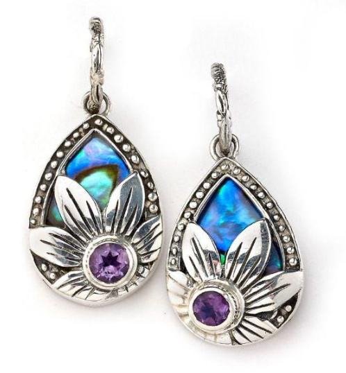 Samuel B. Sterling Silver Makana Earrings- Paua Earrings (101193)