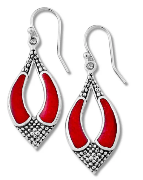Samuel B. Sterling Silver Malang Earrings- Coral (101196)