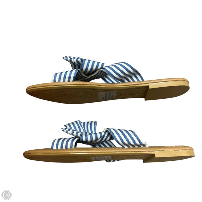 Sandals Flats By West Loop In Blue & White, Size: 5/6