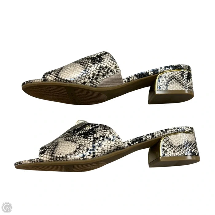 Sandals Heels Block By Anne Klein In Snakeskin Print, Size: 7.5