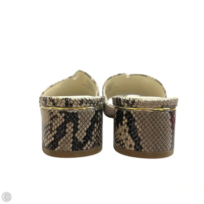Sandals Heels Block By Anne Klein In Snakeskin Print, Size: 7.5