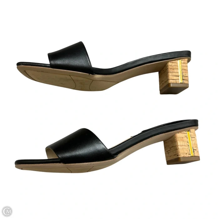 Sandals Heels Block By Franco Sarto In Black & Tan, Size: 8