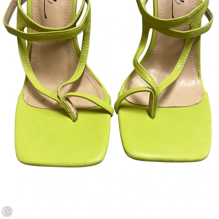 Sandals Heels Stiletto By So Me In Green, Size: 9