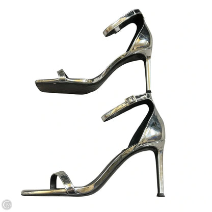 Sandals Heels Stiletto By Steve Madden In Silver, Size: 9.5