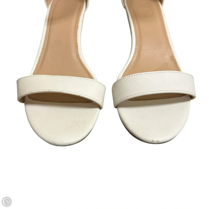 Sandals Heels Wedge By Charlotte Russe In Tan & White, Size: 8