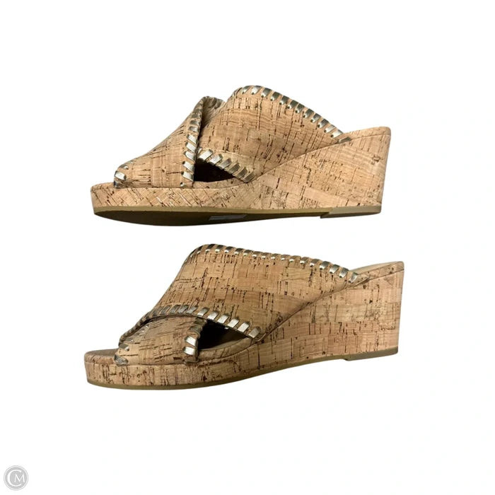 Sandals Heels Wedge By Jack Rogers In Tan, Size: 7.5