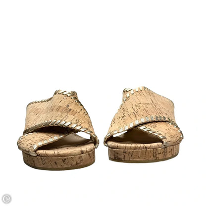 Sandals Heels Wedge By Jack Rogers In Tan, Size: 7.5