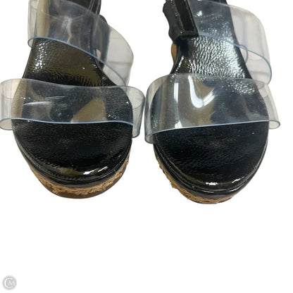 Sandals Heels Wedge By Schutz In Black & Tan, Size: 7