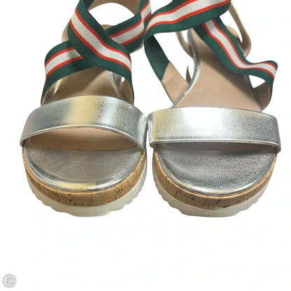 Sandals Heels Wedge By Steve In Silver, Size: 10