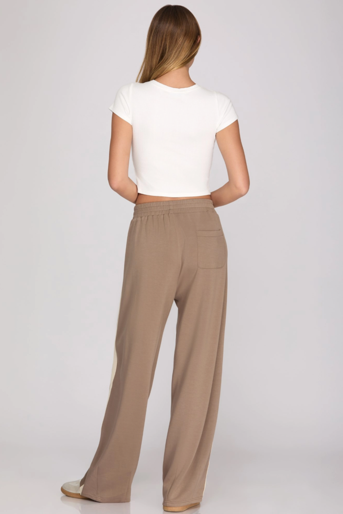 Scuba Knit Long Pants W/ Elastic Waist