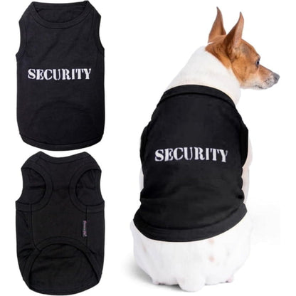 Security Black & White Embroidered Dog T-Shirt