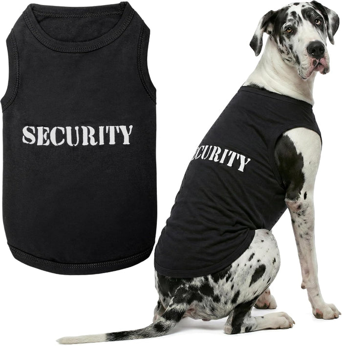 Security Black & White Embroidered Dog T-Shirt