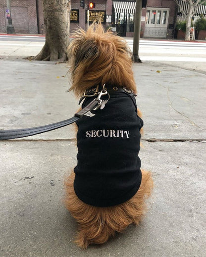 Security Black & White Embroidered Dog T-Shirt