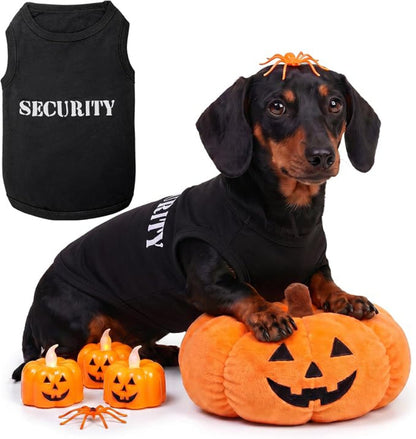 Security Black & White Embroidered Dog T-Shirt