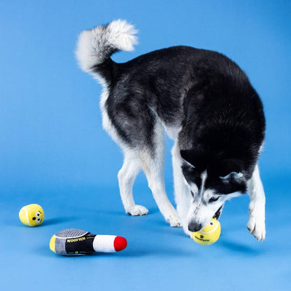 Petshop by Fringe Studio dog toys Serving Aces Tennis Sports Plush Squeaky Dog Toy Set - 3 Pc