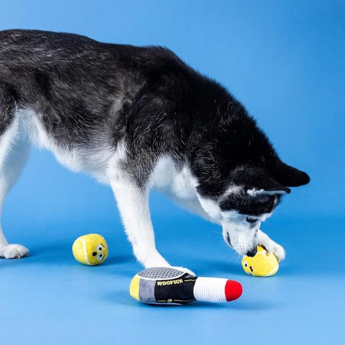 Petshop by Fringe Studio dog toys Serving Aces Tennis Sports Plush Squeaky Dog Toy Set - 3 Pc