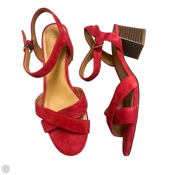 Shoes Heels Block By J. Crew In Red, Size: 8