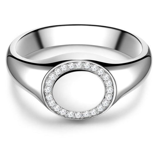 Siegelring silber mit Zirkonia