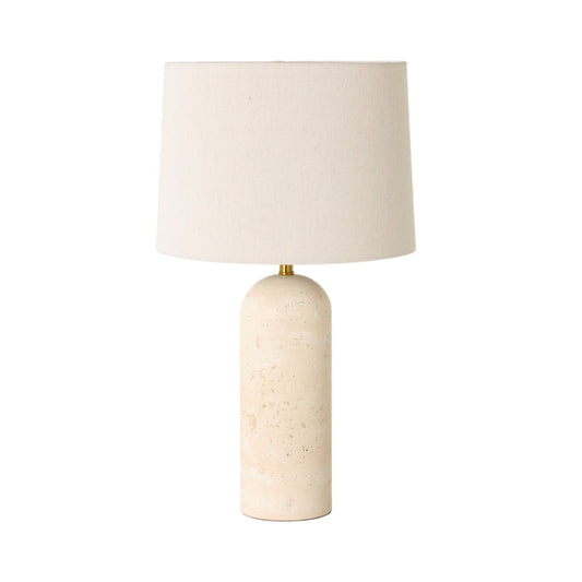Siena Round Travertine Table Lamp 61cm